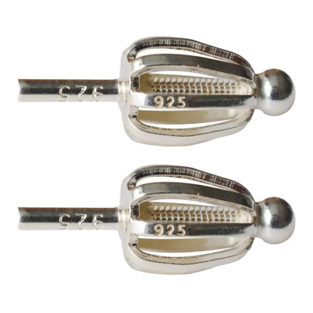 Solid 925 Sterling Silver screw Stud Earring Post Pin with screw earring backs for Pearl earring stud Jewelry diy Components