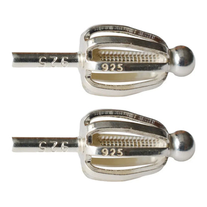 Solid 925 Sterling Silver screw Stud Earring Post Pin with screw earring backs for Pearl earring stud Jewelry diy Components