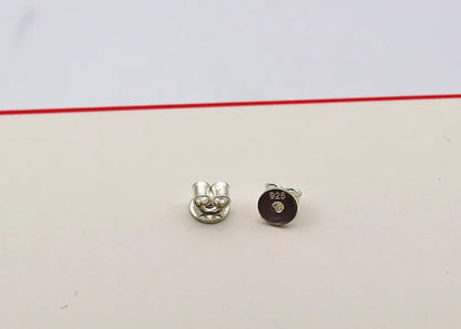 1 Pair Earnut Solid 925 Sterling Silver Original Butterfly Round Stopper Earring Backs for Ear Studs DIY Components for Jewelry