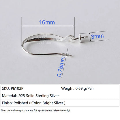 Solid .925 Sterling Silver Earring Hooks with Eyepin Bead Caps, French Ear wire Dangle Pearl Earrings , DIY Accessories