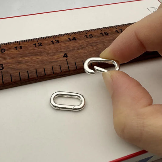 1PCS Solid 925 Sterling Silver Spring Clasps Square for Necklace Bracelet DIY Accessores Connector Making