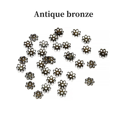 6mm Hollow Flower Metal Spacer Bead Caps, 600pcs