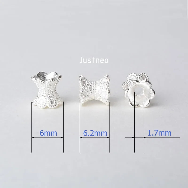 solid 925 sterling silver beads,spacer charm bead with 1.7mm hole jewelry diy components accessories