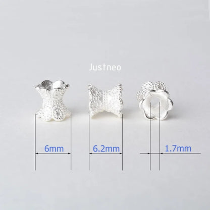 solid 925 sterling silver beads,spacer charm bead with 1.7mm hole jewelry diy components accessories