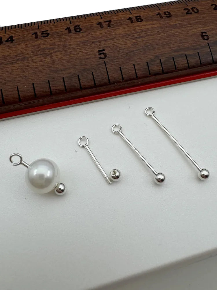 1PCS Solid 925 Sterling Silver Screw Needle Buckle Accessories Making DIY Jewelry Pendants Finding