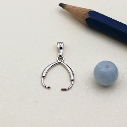 22mm Solid Sterling Silver Bail Pendant Connector Pinch Bail for Round Beads Jewelry Necklace Pendant Making Components DIY