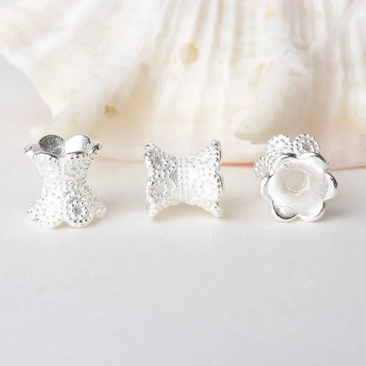 solid 925 sterling silver beads,spacer charm bead with 1.7mm hole jewelry diy components accessories