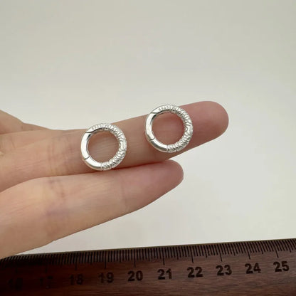 1PCS Solid 925 Sterling Silver 12mm Spring Clasp Round  DIY Jewelry Making Cloud Connector  Accessories Finding