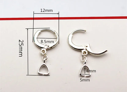 Solid 925 Sterling Silver Earring Hook Leverback Round Earwire with Open Jump Ring Connector for Jewelry Making DIY Accessories