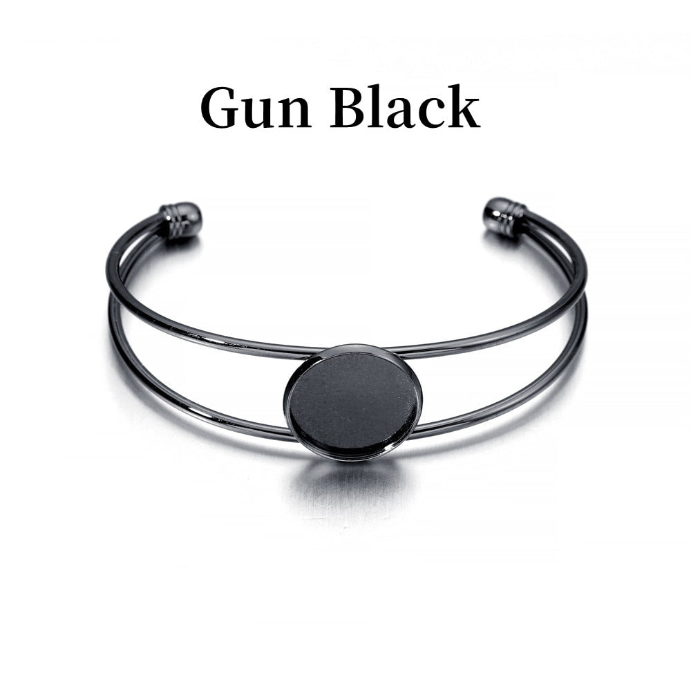 18 20 25mm Gold Bangle Bracelet Cabochon Base