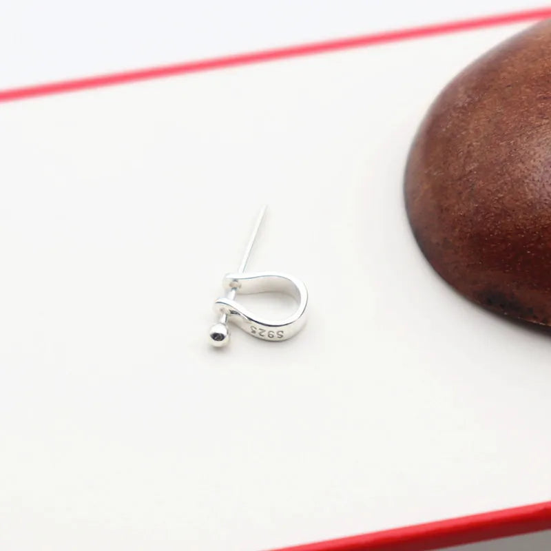 Solid 925 Sterling Silver Pinch Bail Connector Pendant Clasp for Jewelry Necklace DIY Accessories Components