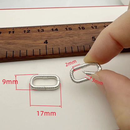 1Piece Solid 925 Sterling Silver Spring Clasp Square for Necklace Bracelet DIY Accessores Connector Jewelry Finding