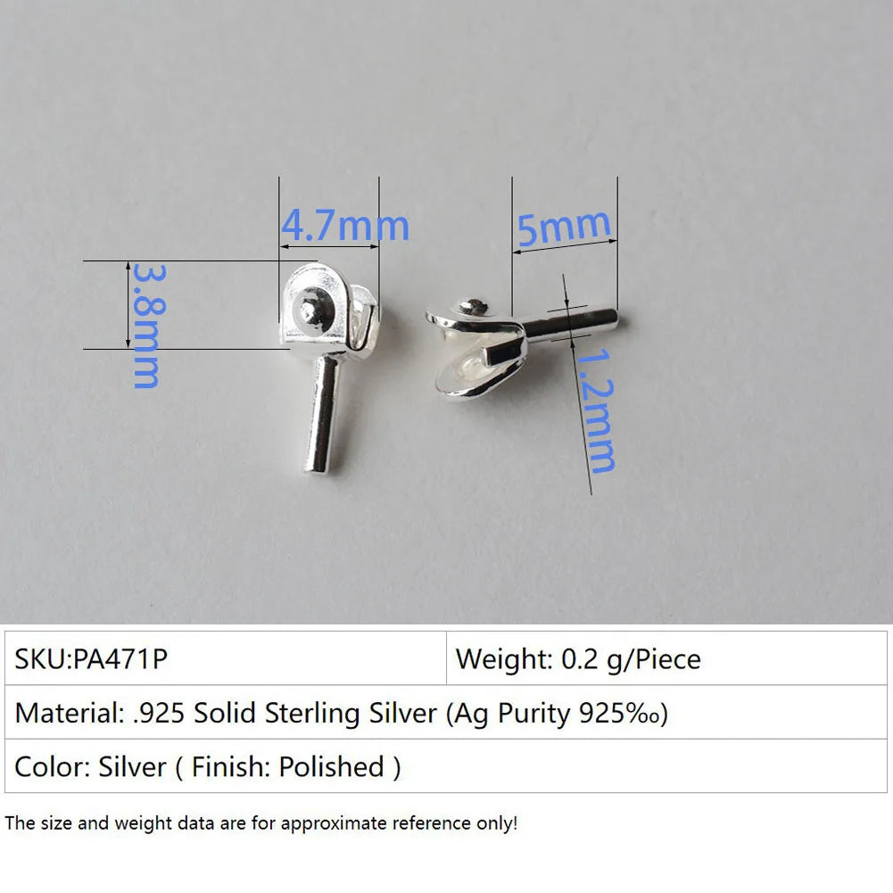 925 Sterling Silver Brooch Pin Backs For Jewelry Making , Silver Brooch Pin kit, Pin Back Straight Locking Jewelry Finding