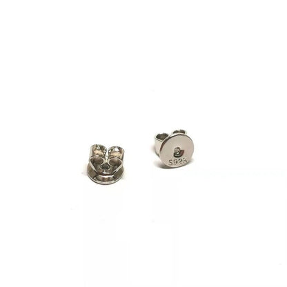 1 Pair Earnut Solid 925 Sterling Silver Original Butterfly Round Stopper Earring Backs for Ear Studs DIY Components for Jewelry