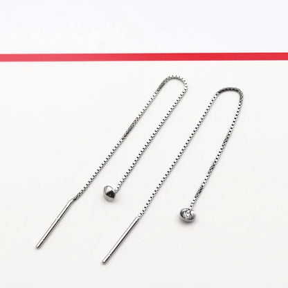 1 Pair Solid 925 Sterling Silver Earwire with Headpin EarThread Round Beads Jewelry Making DIY Finding Component Dangle Earring