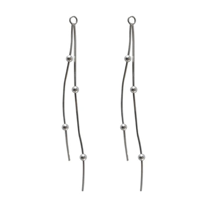 925 Sterling Silver chain earrings, 925 Silver Dangle Earring Box Chain Ear Thread for women