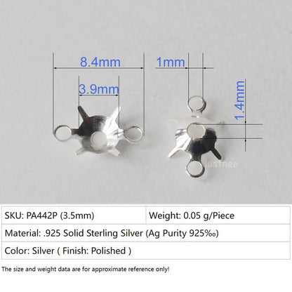 925 Sterling Silver CZ Link Connector Component blanks Settings With Double Loops for Jewelry Making Findings
