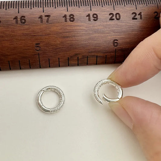 1PCS Solid 925 Sterling Silver 12mm Spring Clasp Round  DIY Jewelry Making Cloud Connector  Accessories Finding