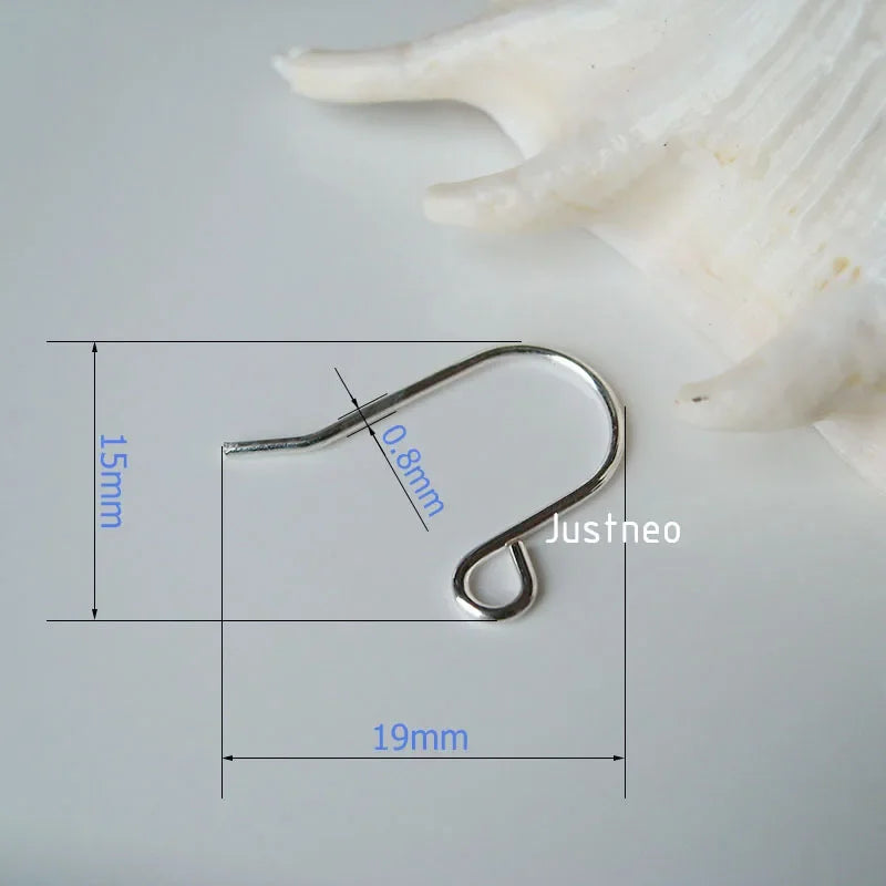 ear hook,15*19*0.8mm solid 925 sterling silver earring wire hooks, sterling silver earring findings accessories,wholesale ,1pair