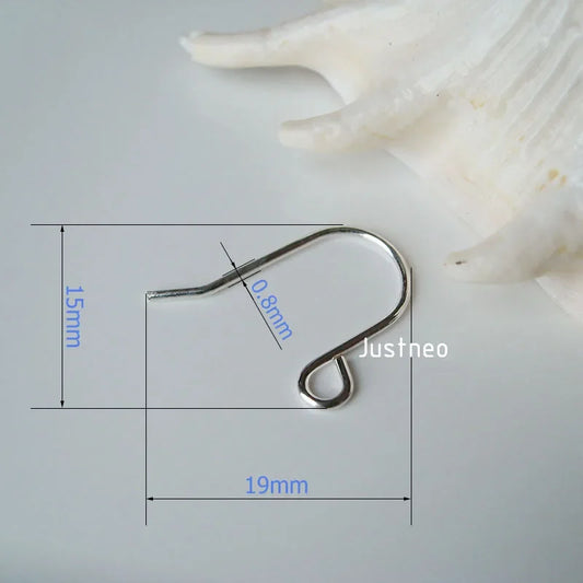 ear hook,15*19*0.8mm solid 925 sterling silver earring wire hooks, sterling silver earring findings accessories,wholesale ,1pair