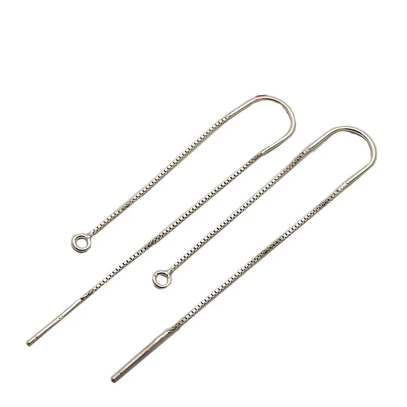 1Pair Solid 925 Sterling Silver Earring Wire Open Loop DIY Jewelry Making for Women Accessories Finding Hypoallergenic 1 Pair