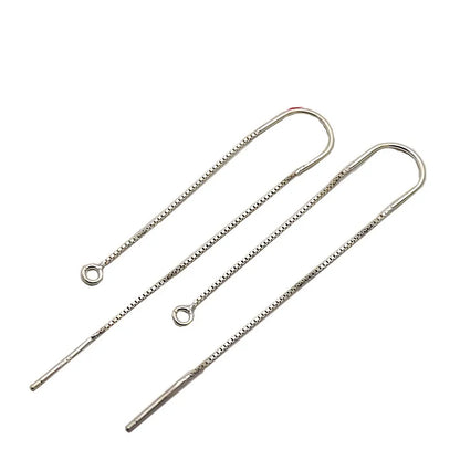 1Pair Solid 925 Sterling Silver Earring Wire Open Loop DIY Jewelry Making for Women Accessories Finding Hypoallergenic 1 Pair