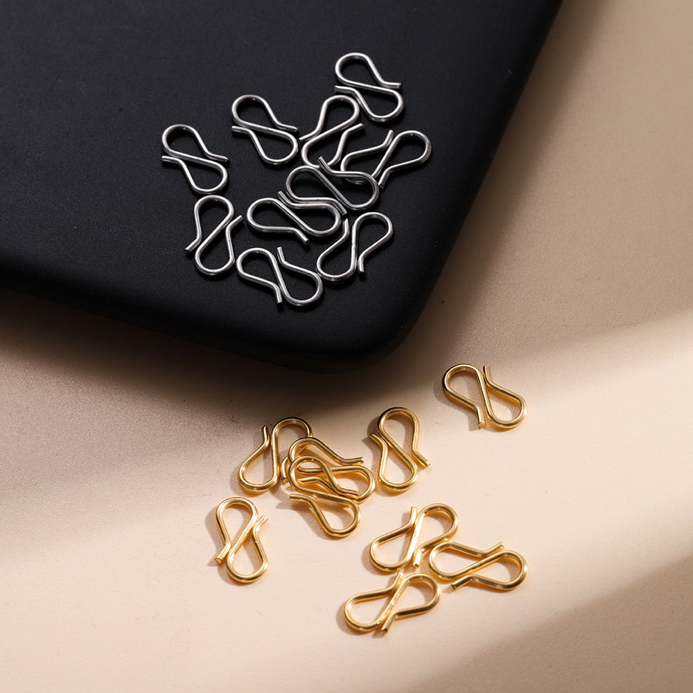 Gold S Shape End Clasps, 20pcs