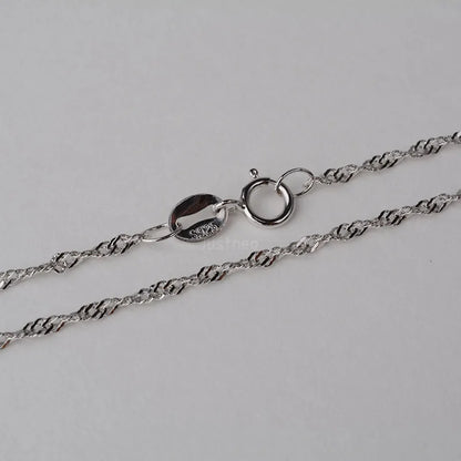 Solid 925 Sterling Silver Singapore Chains, Twisted Rope Necklace For Women.