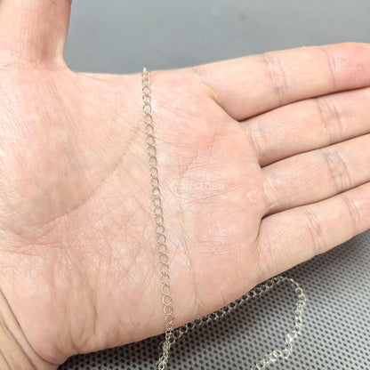 silver chain,solid 925 sterling silver twisted oval cable chain, loose chain for necklace,bracelet  jewelry, 1meter