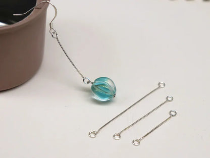 1 Pair Solid 925 Sterling Silver Earring Wire Box Chain 2-4cm for Ear Dangle Making Jewelry DIY Components