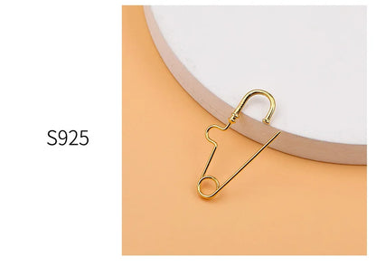 S925 Sterling Silver Pin Connection Buckle Brooch DIY Jewelry Accessories