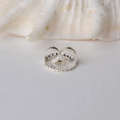 earnut,9.3mm(plain silver) solid 925 sterling silver earring backs,earring friction butterfly back stopper for earstuds
