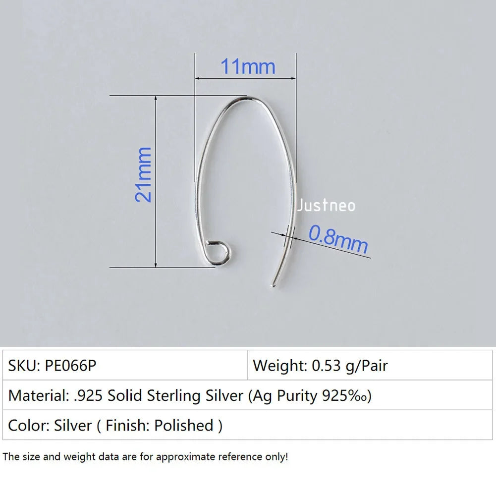 ear hook, solid 925 sterling silver earring wire hooks, sterling silver earring findings components