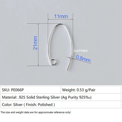 ear hook, solid 925 sterling silver earring wire hooks, sterling silver earring findings components