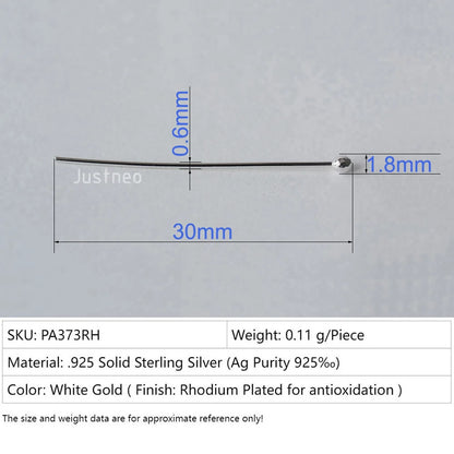 925 Sterling Silver Ball Head Pins For Jewelry Making, Silver Round Bead Head Pins, Silver Findings Head Ball Pins