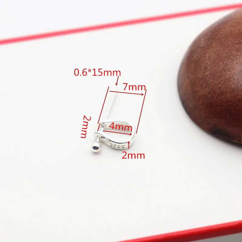 Solid 925 Sterling Silver Pinch Bail Connector Pendant Clasp for Jewelry Necklace DIY Accessories Components