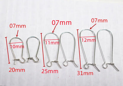 07mm Earring Hook Solid 925 Sterling Silver Ear Wire Hoop DIY Jewelry Making Accessories Supplies Kidney Shaped 1Pair Gold Color