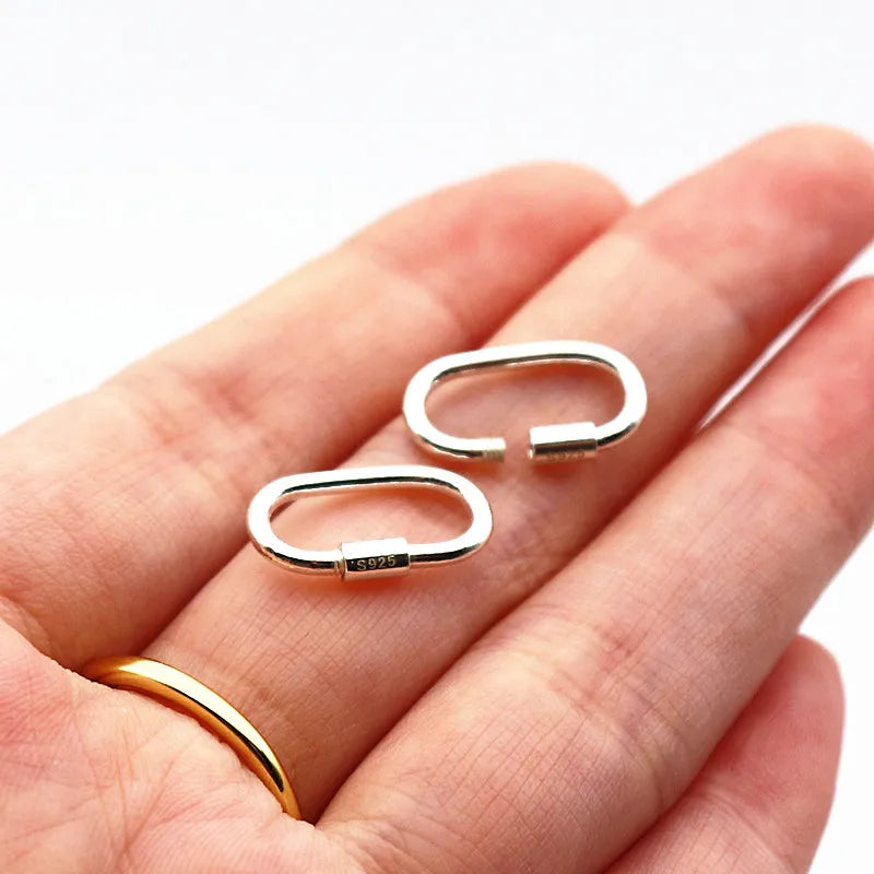 1 PCS Solid 925 Sterling Silver Clasp with Crew  Key DIY Hook Components Accessories Making