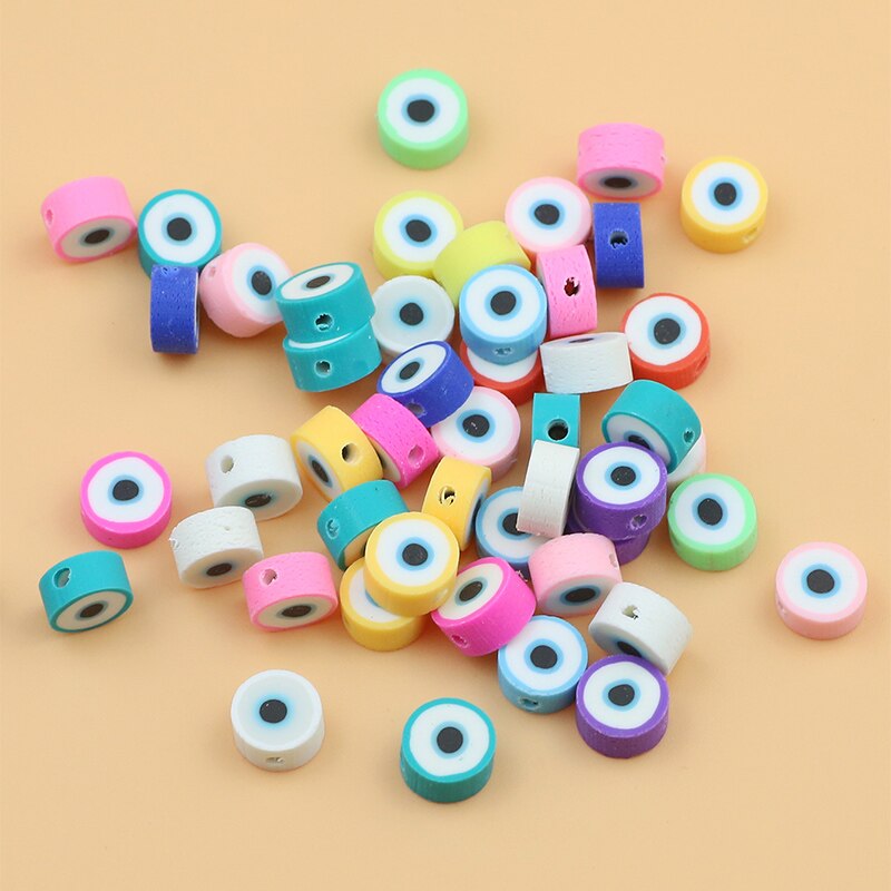 50pcs Eye Design Polymer Clay Beads DIY Kit