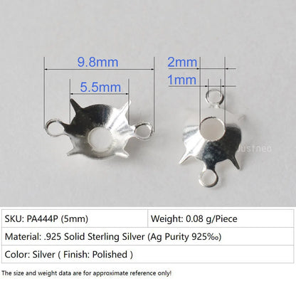 925 Sterling Silver CZ Link Connector Component blanks Settings With Double Loops for Jewelry Making Findings