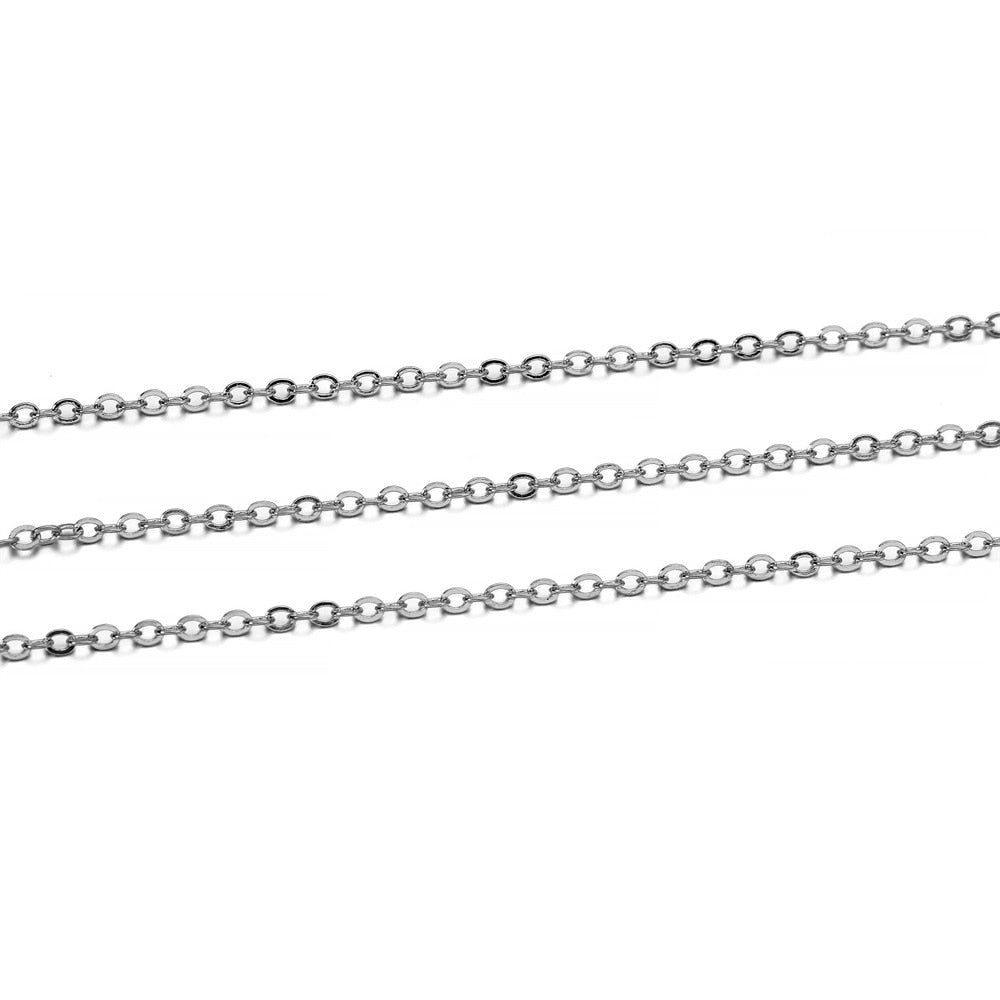 1.5 2mm Oval Link Necklace Chain, 5m lot