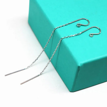 1 Pair Earring Wire Solid Stering Silver Ear Hook with Open Loop Dangle for DIY Jewelry Making Components Findings Accessories