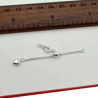 1PCS Solid 925 Sterling Silver Silicone Chopin Extended Chain Adjusting Chain Bracelet Necklace DIY Jewelry Finding