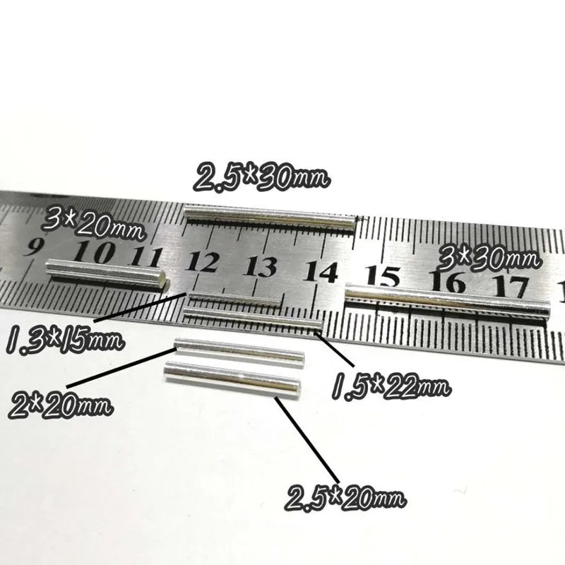 Solid 925 Sterling Silver Straight Tube Connector Spacer Beads for Jewelry Necklace Bracelet Making Pendants Accessories Finding