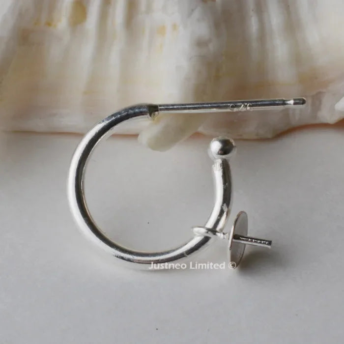 Solid 925 Sterling Silver Earring Findings Eearwire Hook with Pin for Women Earring Jewelry DIY ,1pair