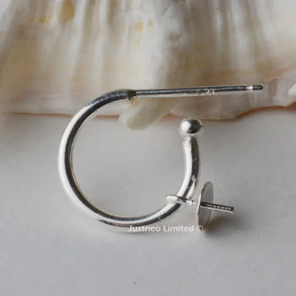 Solid 925 Sterling Silver Earring Findings Eearwire Hook with Pin for Women Earring Jewelry DIY ,1pair