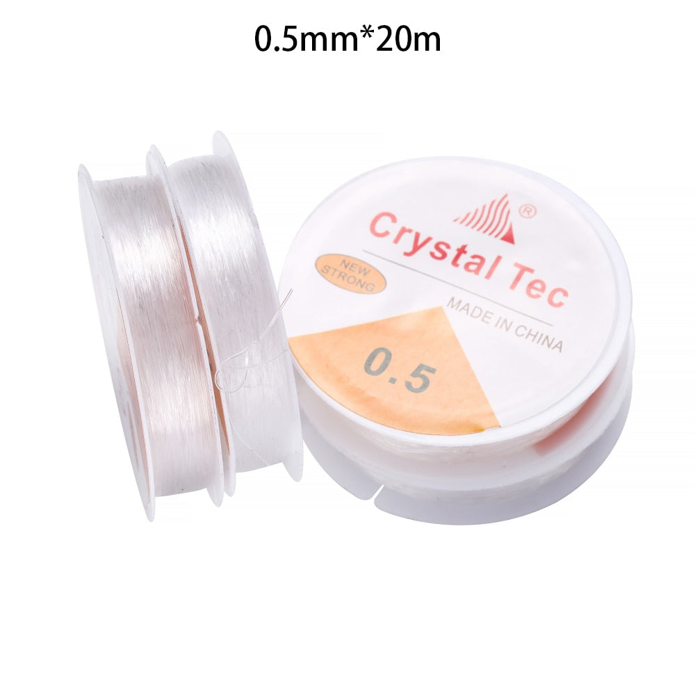 Cordon élastique élastique en cristal transparent, 20 à 100 mètres