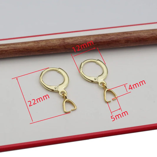 1 Pair Solid 925 Sterling Silver Round Leverback Earring Hook 18K Gold Color for Jewelry Making DIY Accessories Finding
