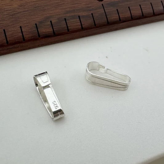 1PCS 12mm Solid 925 Sterling Silver Buckle Pendant Connector DIY Jewelry Accessories Making for Necklace Components