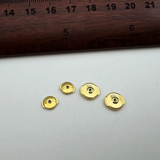 1 Pair Solid 925 Sterling Silver Earring Backs 18k Gold Studs Locking Safety Hypoallergenic DIY Jewelry Making Accessories